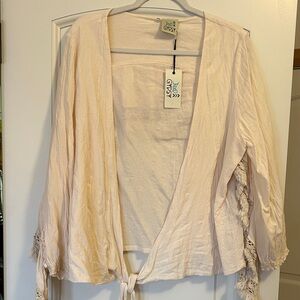 Jaded Gypsy Cream Cardigan with fringe